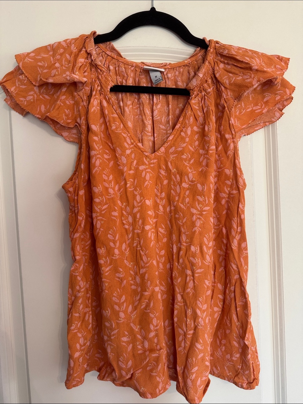 A New Day Flutter Short Sleeve Blouse Size Medium